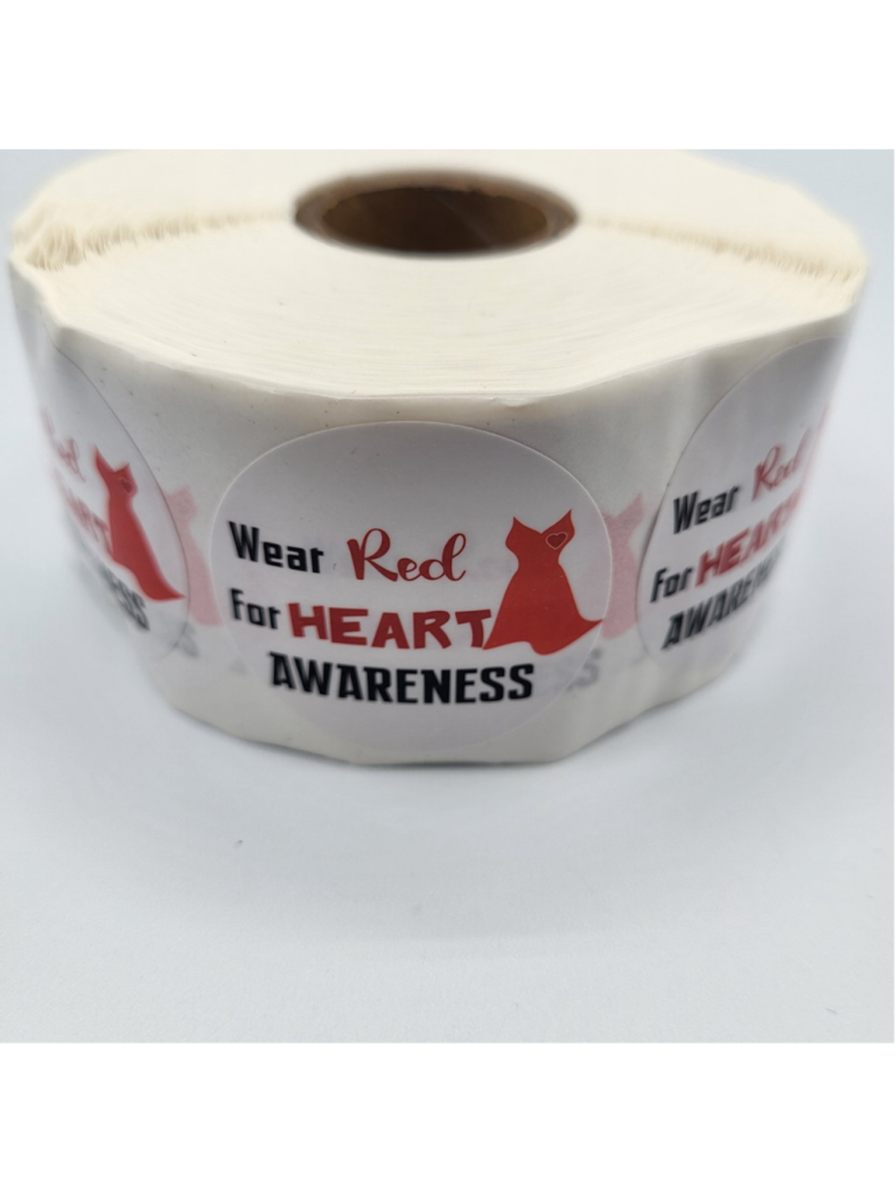 1000 Wear Red Heart Awareness Stickers - Red Dress - 1.5" - New